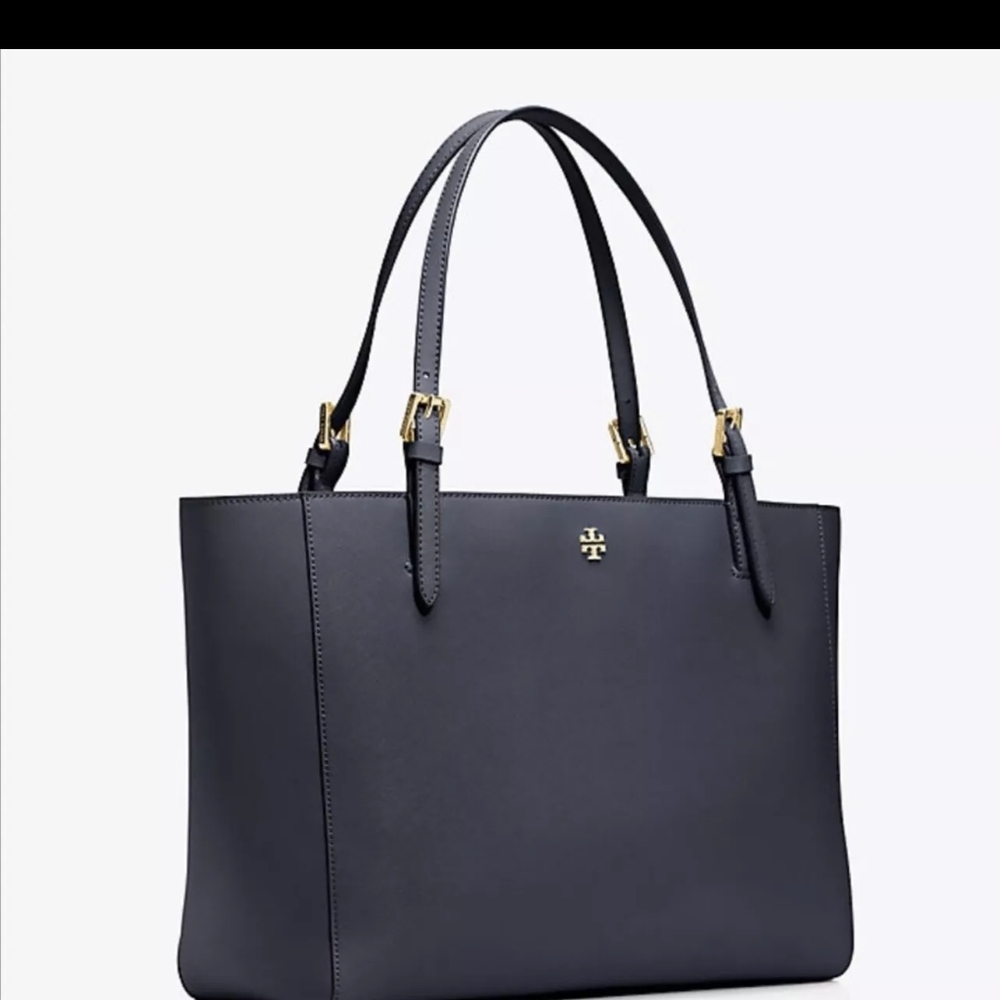 Tory Burch Black Leather Tote Bag